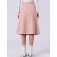thumbnail image 4 of DARING DIVA Women's Casual Faux Suede Pockets Stretch A-line Midi Skirt XL Pink, 4 of 6