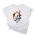 thumbnail image 1 of Tops de Cuello Alto para las Mujeres Amante Impreso Camiseta Cuello Redondo Manga Corta, Poliéster Spandex, 1 of 7