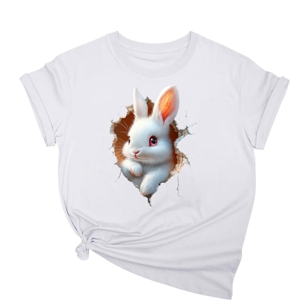 Tops de Cuello Alto para las Mujeres Amante Impreso Camiseta Cuello Redondo Manga Corta, Poliéster Spandex