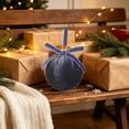 thumbnail image 6 of Velvet Fabric Covered Christmas Ball Hanging Ornament with Delicate Bow, Luxurious Velvet Bauble with Elegant Bow for Holiday Tree Decor, Sophisticated Xmas Ornament for Tree & Home Embellishment, 6 of 6