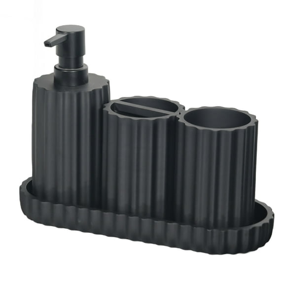 lanema Bathroom Accessories Toothbrush Holder Soap Dispensers Vanity Tray Tumblers for Organized Countertop Farmhouses Decors