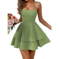 thumbnail image 3 of Women'S Backless Tie Short Dress Summer Models Halter Dresses Light Green L, 3 of 8