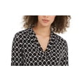 thumbnail image 2 of Charter Club Women's Printed V Neck Top Black Size X-Large, 2 of 4
