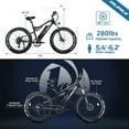 thumbnail image 7 of Eahora XT10 26in 750W Electric Bike up to 31MPH 48V 15Ah Adults 9 Speeds 4.0 Fat Tire Bicycle Gray, 7 of 7