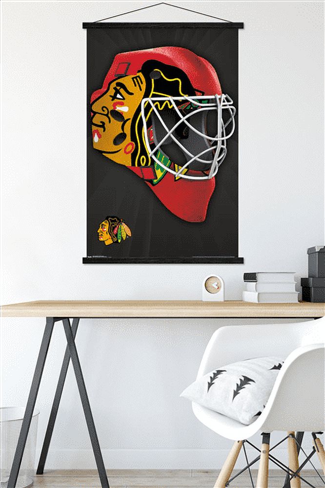 NHL Chicago Blackhawks - Mask 16 Wall Poster with Magnetic Frame, 22.375" x 34"