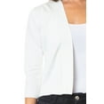 thumbnail image 4 of Women 3/4 Sleeve Solid Open Bolero Cropped Cardigan, 4 of 4