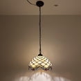 thumbnail image 2 of Tiffany Pendant Lights Plug In Beige Stained Glass Crystal Beans LED Bulb Included for Dining Room 12"W*12"D*60"H, 2 of 4