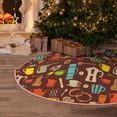 thumbnail image 4 of Salouo Retro Coffee Christmas Tree Skirt 48" Farmhouse Christmas Decorations Snowman Xmas Tree Skirt Tree Mat for Holiday Party Decor, 4 of 8