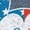 HEATHER BLUE, variant on - Americana - Mickey Face Stars And Stripes - Women's Short Sleeve Graphic T-Shirt