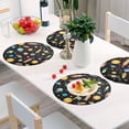 thumbnail image 6 of Coolnut Round Braided Placemats Set of 4,Planet Flyer Washable Dining Table Durable PVC 15 Inch Non-Slip Heat Resistant Place Mats for Table Decor Home Decor, 6 of 7