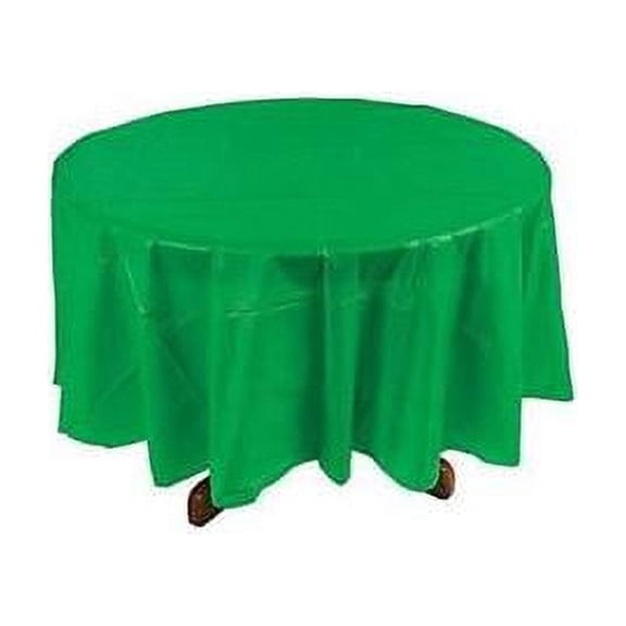 Green Plastic Round Tablecover (82") - Party Supplies - 1 Piece