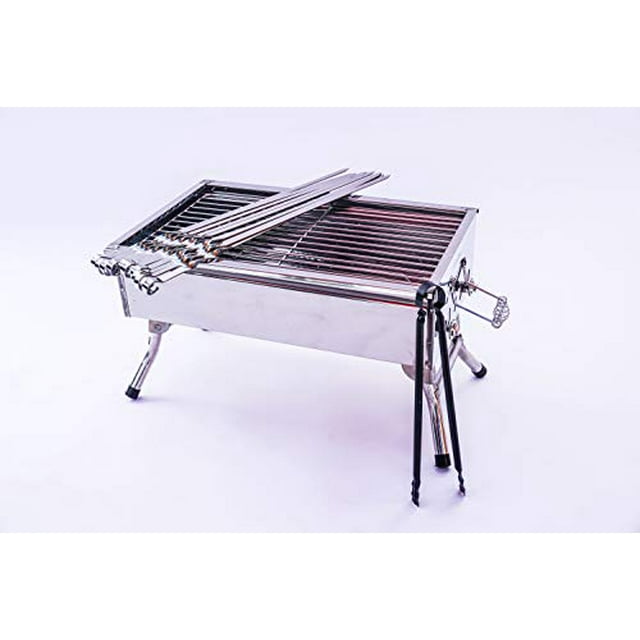 Wetlif Stainless Stell Charcoal Portable Grill Mangal Shish Kebab Kabob BBQ Barbecue Shashlik