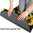 thumbnail image 3 of Black Yellow Sunflower Pattern Hot Yoga Mat Towel Non Slip for Hot Yoga - Quick-Drying Yoga Mat Cover with 4 Corner Pockets with Travel Bag - Hot Yoga Towel Non Slip 70"x26", 3 of 6