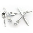 thumbnail image 3 of MegaChef La Vague 20 Piece Flatware Utensil Set, Stainless Steel Silverware Metal Service for 4 in Silver, 3 of 6