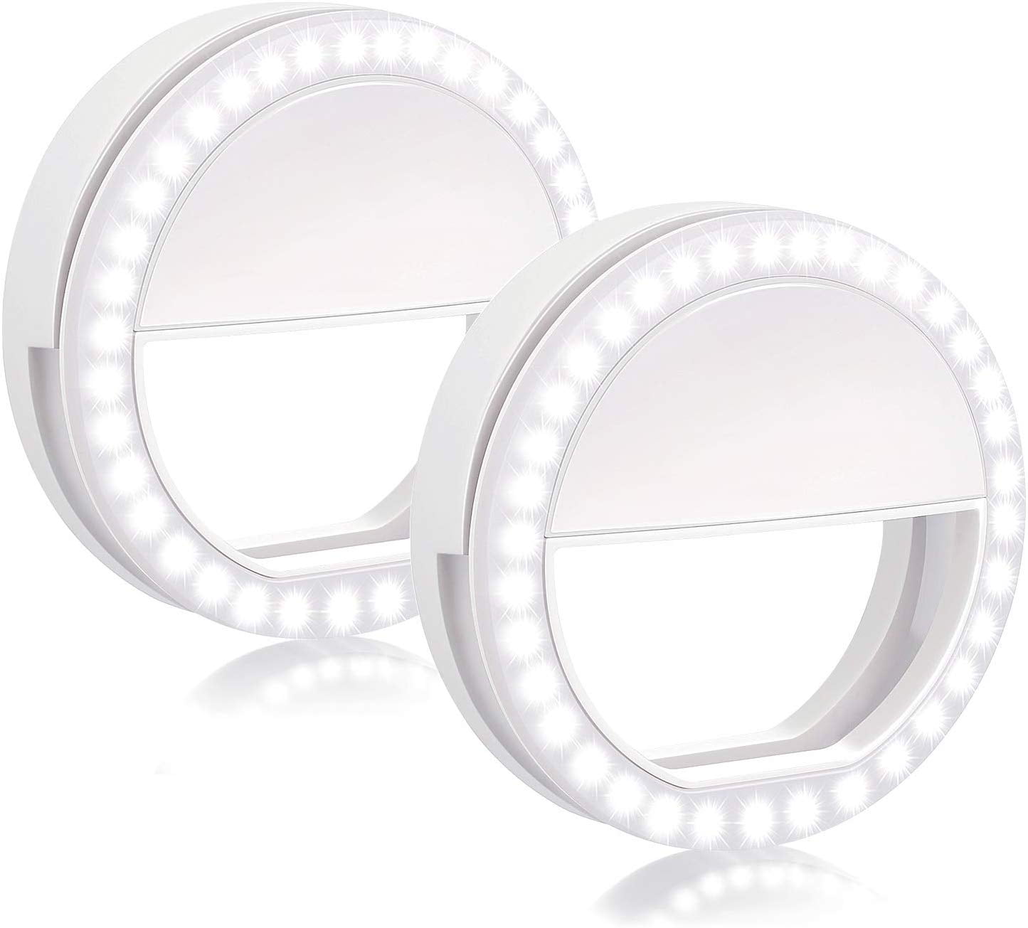 Selfie Ring Light Clip On with 36 LED Bubbles USB Rechargeable Portable