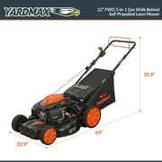 Yardmax 22 Self Propelled Lawn Mower with Seven Cutting Heights