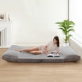 thumbnail image 4 of Folding Sofa Bed,Extra Thick and Long Fluffy 4 Position Convertible Flip Lounge Chair,Foam Filling Folding Matress Sofa Bean Bag with Washable Cover,Grey,39x95 Inch, 4 of 10