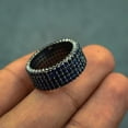 thumbnail image 2 of TAAPSEE JEWELS 3Ct Round Cut Blue CZ Wedding Band Ring Party 14k White Gold Finish, 2 of 5