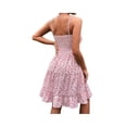 thumbnail image 1 of Robe Camisole à Imprimé Floral Intégral Aléatoire, Buste Froncé, Ourlet à Volants, Rose, 1 of 2
