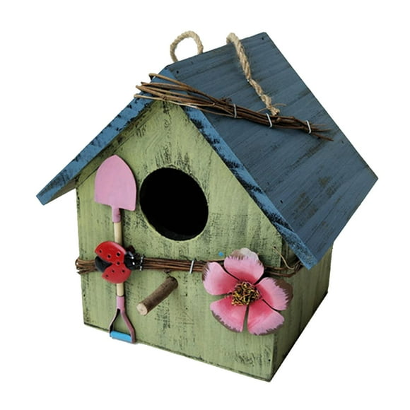 Casas de para Pájaros para Colgar Exterior, Jardín, Patio, Casas Decorativas para Pájaros, Casa de Pájaros Pintada para Exteriores Verde DYNWAVEMX casas de aves