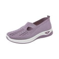thumbnail image 2 of Stichou Women's Woven Orthopedic Breathable Soft Shoes, Lightweight Comfortable Mesh Stretch Sneakers,Go Walking Slip on Diabetic Foam Shoes Light Purple, 2 of 8