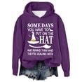 thumbnail image 1 of Halloween Oversized Letter Print Pullover Sweatshirt For Women Loose Fit Hooded Shirt, 1 of 4