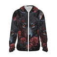 thumbnail image 1 of Fotbe Rose Full Moon Black Wolf Chaqueta con Protección Solar UPF 50+ para Hombre y Mujer, Camisa con Capucha y Bolsillos-Large, 1 of 7