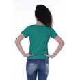 thumbnail image 3 of Moomaya T-shirt à Manches Courtes pour Femmes avec Col Rond, Écusson à Paillettes, Coupe Décontractée - 9M, 3 of 7