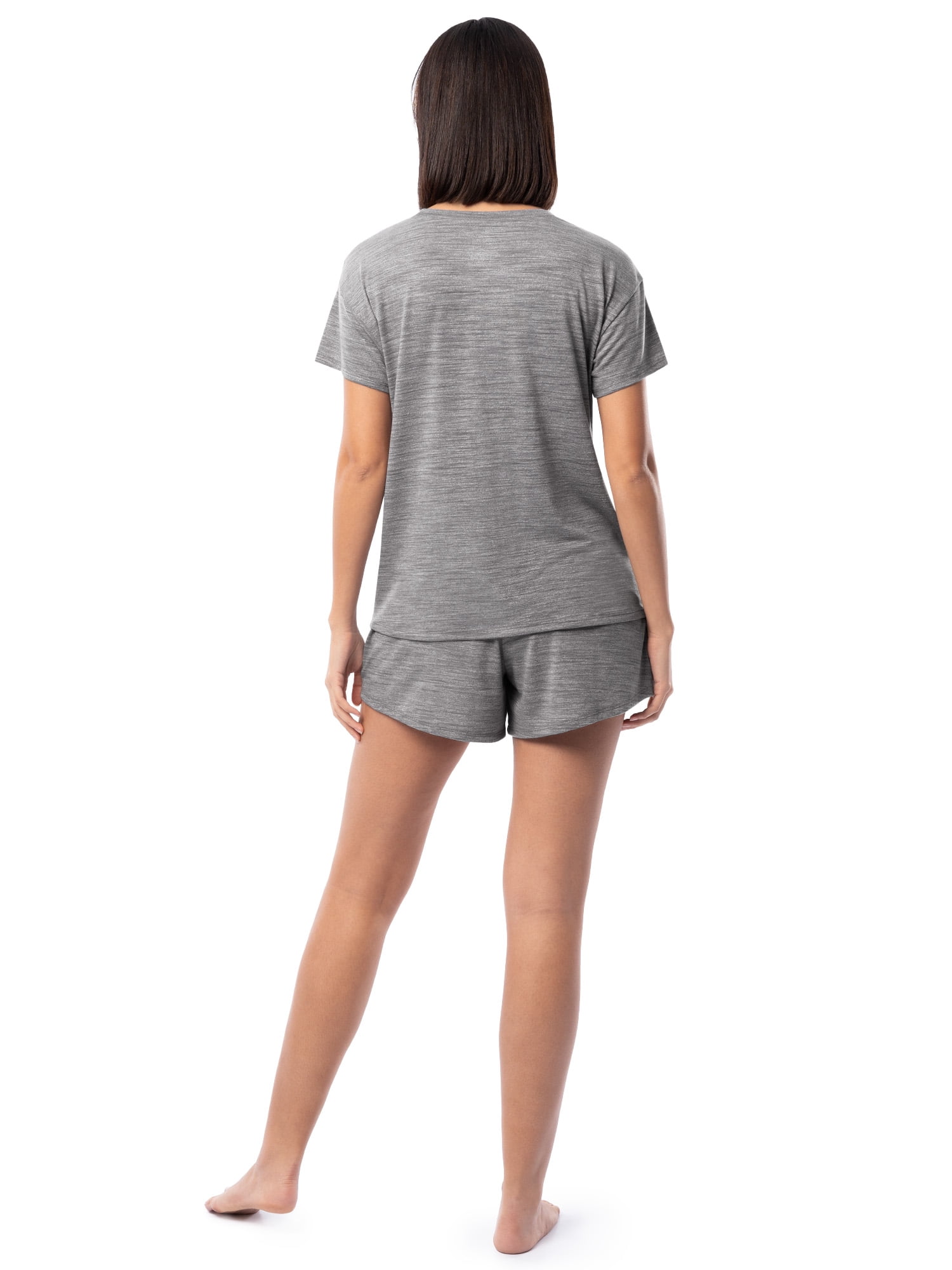 Fruit of the Loom Women's Soft and Breathable Short Sleeve Crew Top & Pajama Short Set, Sizes S-4X