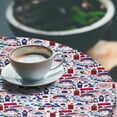 thumbnail image 2 of Ambesonne London Fitted Round Tablecloth, Travel Theme, 56"- 60" Diameter, Multicolor, 2 of 5