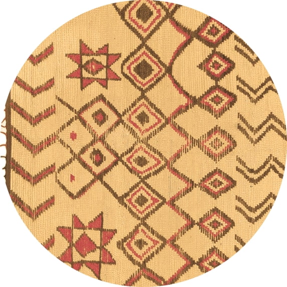 Ahgly Company Indoor Round Solid Brown Modern Area Rugs, 6' Round