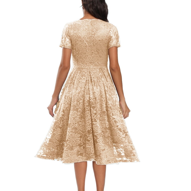 knee length lace overlay dress Frank Lyman Knee-Length Lace Overlay Dress Style 189328