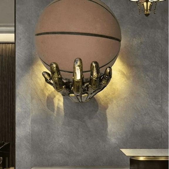 2026 Storage Rack Wall Mounted Basketball Holder, Wall Mount Art Decor, Hand Sculpture Ball Holder, Storage Rack, Organizer Display Case, Sports Room Decor For Basketball Lover