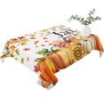 thumbnail image 2 of Hello Fall Table Cloth Waterproof Tablecloths, Orange Pumpkins Thanksgiving Maple Leaf Tablecloth Dining Table Cover for Kitchen Party Tabletop Outdoor, Rectangle Tablecloth 60x102 Inch, 2 of 9