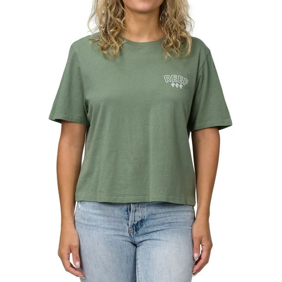 Reef Womens Cacti Graphic T-Shirt, Green, X-Small