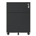thumbnail image 6 of 2 Drawer Mobile File Cabinet with Lock Steel File Cabinet for Legal/Letter/A4/F4 Size, Fully Assembled except for Wheels, 6 of 6