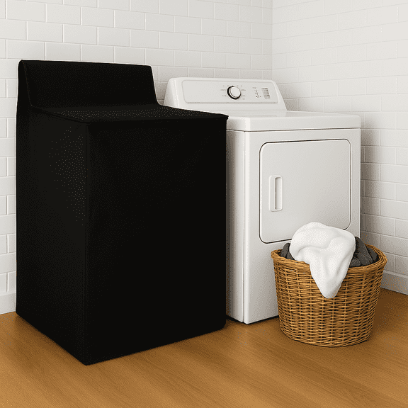Zippered Quilted Washing Machine Cover – Heavy-Duty PEVA Dust Guard Fits All Major Top-Load Brands – 30" x 29" x 42" – Black by Dependable Industries