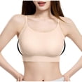 thumbnail image 2 of VONCOS Womens Seamless Wireless Bra Bralette T-Shirt Bra Molded Cups Ribbed Adjustable Straps Nylon Spandex Beige,Size L, 2 of 7