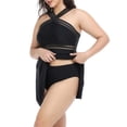 thumbnail image 3 of Aunavey Plus Size Two Piece Swim Dress with Boyshorts for Women Mesh Tankini Swimsuits Flowy Bathing Suits, 3 of 8