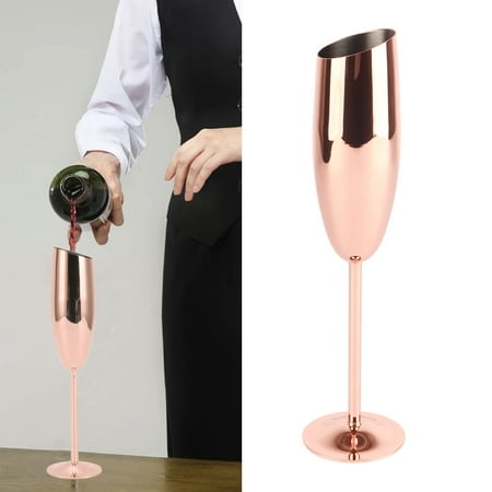 Stainless Steel Champagne Flutes Shatterproof Metal Wine Goblet