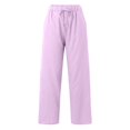 thumbnail image 2 of Pink Sweatpants Womens Daily Elastic Waist Pockets Straight Solid Color Casual Pants Loose Long Trousers, 2 of 5