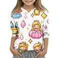 thumbnail image 2 of Virmaxy 3-13y Printed Shirts For Kids Summer Loose Cartoon Printed Crewneck T Shirts Short Sleeve Lightweight Blouses Pink-1 110, 2 of 5