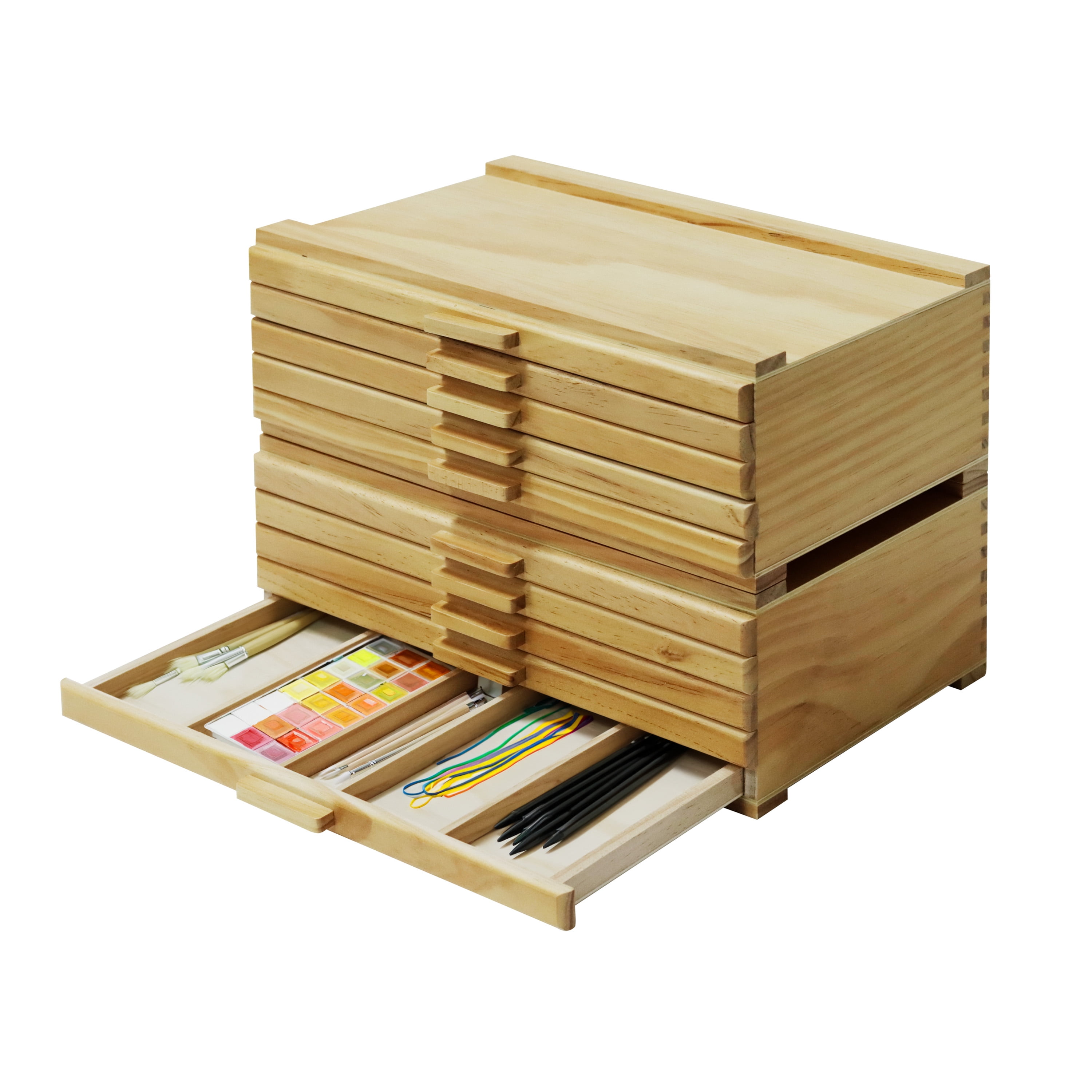 Wood Artist Storage, Art Container for Organizing Art Supplies
