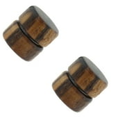 Magnetic Earrings Earrings Organic Wood Magnetic Fake Plugs Pair Simulates 0 Gauge