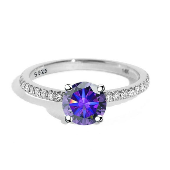 1ct D Color VVS1 Moissanite Diamond Rings 925 Sterling Silver Wedding Rings for Women Engagement Rings for Women with Certificate