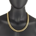 thumbnail image 3 of Men's 11.9mm Chunky 24k Yellow Gold Plated Stainless Steel Flat Cuban Link Curb Chain Necklace, 24 inches, 3 of 6