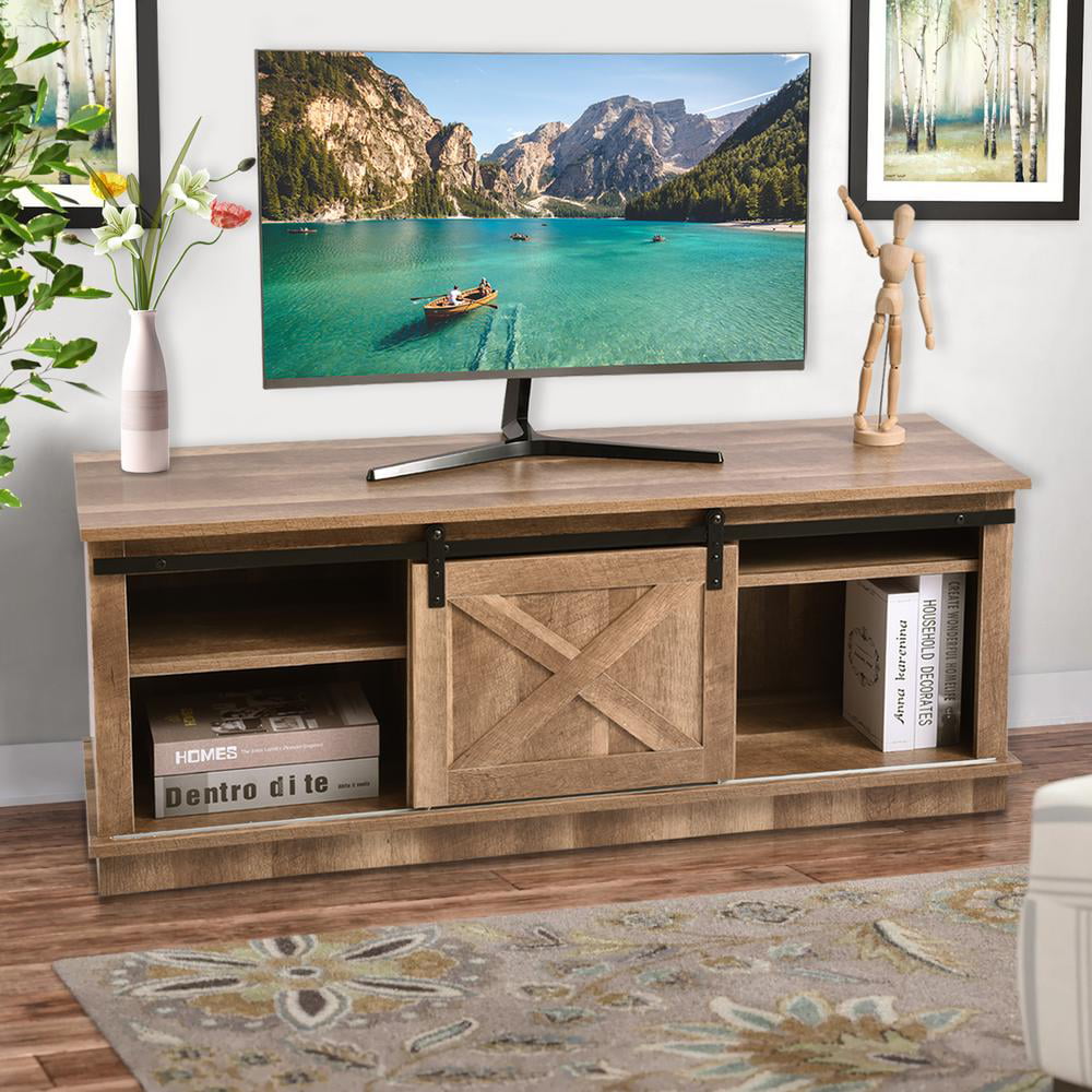 TV Stand Entertainment Media Center Console Cabinet for TV's 50" Bedroom Brown 