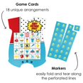 thumbnail image 2 of Big Dot of Happiness Bam Superhero - Picture Bingo Cards and Markers - Baby Shower Shaped Bingo Game - Set of 18, 2 of 5