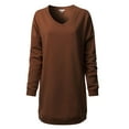 thumbnail image 5 of Made by Olivia Women's Casual Oversized Loose Fit V-Neck Fleece Pullover Sweatshirts Tunic Fall Outfits S~3X, 5 of 5