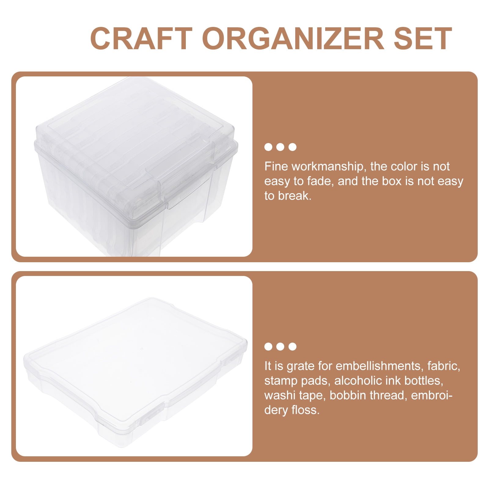 IBASETOY 1Set Transparent Plastic Scrapbook Storage Case Organizer for Greeting Cards and Photos
